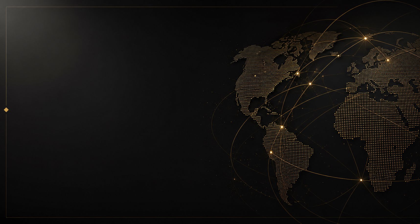 Dark world map with procurement network lines